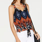 Blusa feminina de chiffon com amarração frontal INC International Concepts, marrom, tamanho pequeno e pequeno