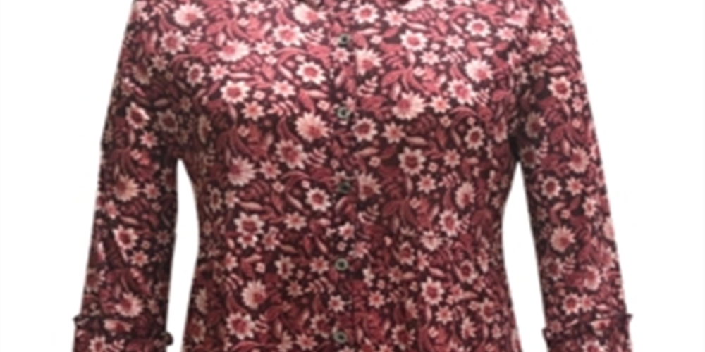 Túnica feminina com estampa floral estilo &amp; co, vermelha, tamanho extragrande