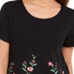 Blusa feminina Karen Scott Garden Treasure com estampa floral, preta, tamanho pequeno