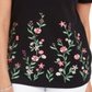 Blusa feminina Karen Scott Garden Treasure com estampa floral, preta, tamanho pequeno