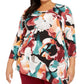 Top assimétrico estampado feminino JM Collection, preto, tamanho 0X