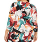 Top assimétrico estampado feminino JM Collection, preto, tamanho 0X
