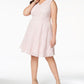 Vestido feminino plus size Charter Club com ajuste evasê e renda, tamanho 3X, branco