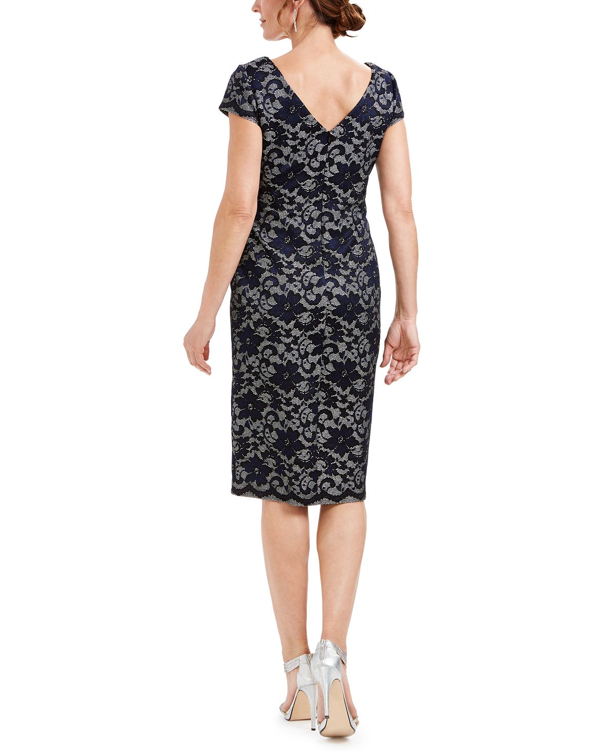 Vestido feminino bordado com glitter azul tamanho 12 da Connected