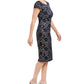Vestido feminino bordado com glitter azul tamanho 12 da Connected