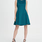 Vestido de festa curto com zíper e decote redondo, sem mangas, tamanho 2, verde, DKNY