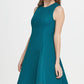 Vestido de festa curto com zíper e decote redondo, sem mangas, tamanho 2, verde, DKNY