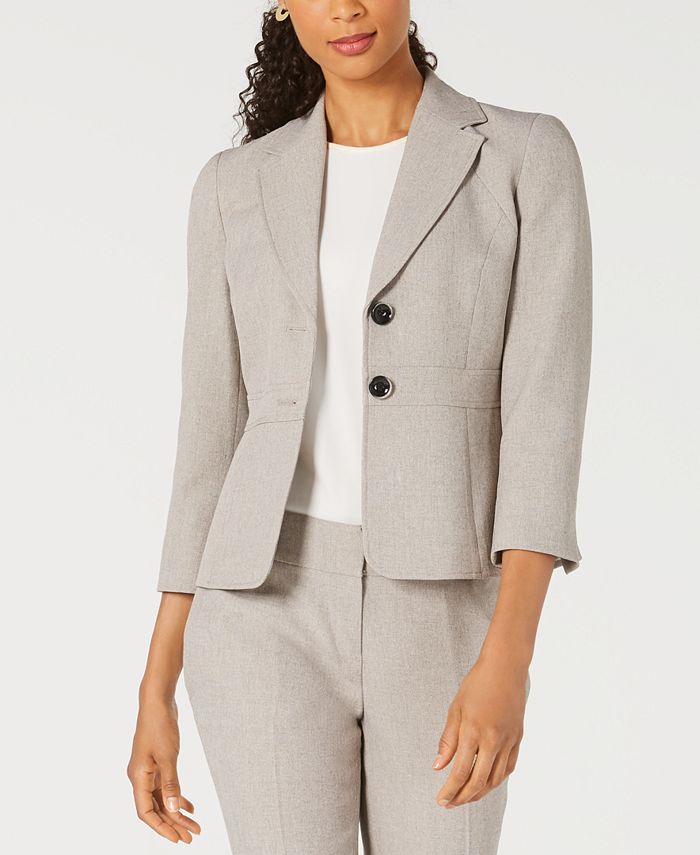 Blazer feminino Kasper para usar no trabalho, jaqueta marrom, tamanho 12