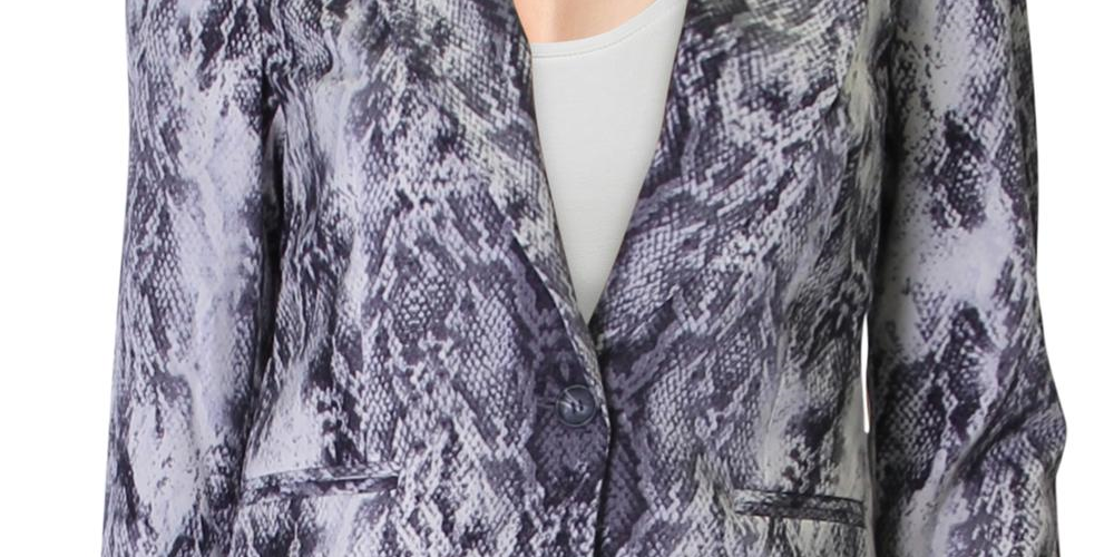 Blazer feminino Vince Camuto com estampa de cobra - cinza, tamanho 8