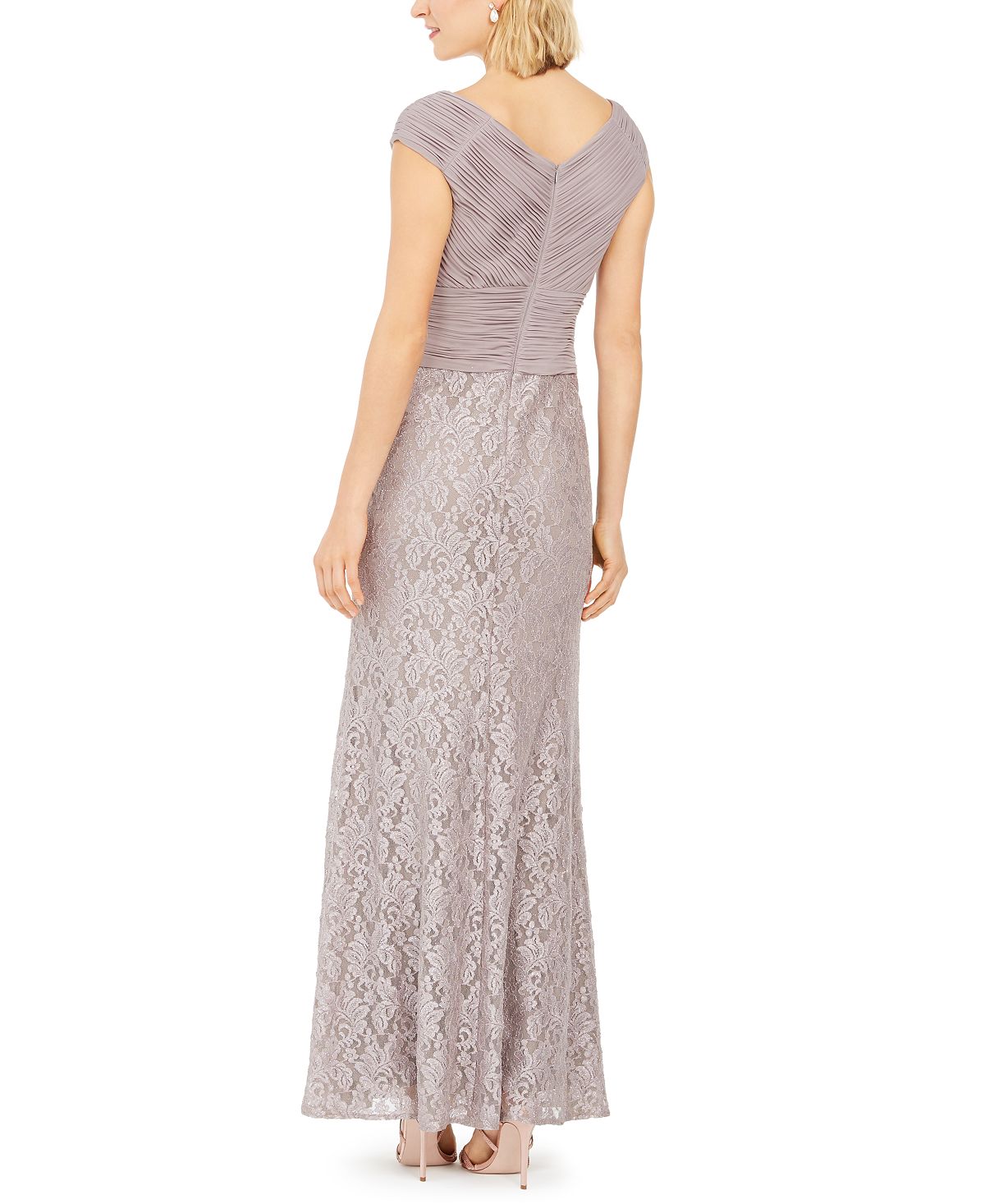 Vestido de festa feminino Jessica Howard com babados, glitter e renda, marrom, tamanho 8