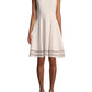 Vestido Calvin Klein Illusion Trim Fit &amp; Flare Feminino - Rosa Tamanho 16