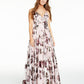 Vestido de noite longo metálico feminino City Studio, rosa, tamanho 16