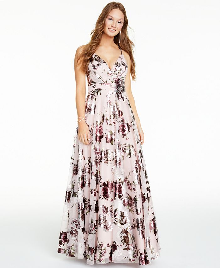 Vestido de noite longo metálico feminino City Studio, rosa, tamanho 16