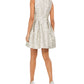 Vestido feminino Vince Camuto Jacquard Fit &amp; Flare, dourado, tamanho 10