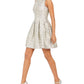 Vestido feminino Vince Camuto Jacquard Fit &amp; Flare, dourado, tamanho 10
