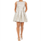 Vestido feminino Vince Camuto Jacquard Fit &amp; Flare, dourado, tamanho 10