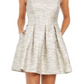 Vestido feminino Vince Camuto Jacquard Fit &amp; Flare, dourado, tamanho 10
