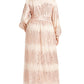 Vestido longo feminino com lantejoulas e gola joia, manga comprida, marrom, tamanho 18W, da R&amp;M Richards