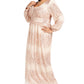 Vestido longo feminino com lantejoulas e gola joia, manga comprida, marrom, tamanho 18W, da R&amp;M Richards