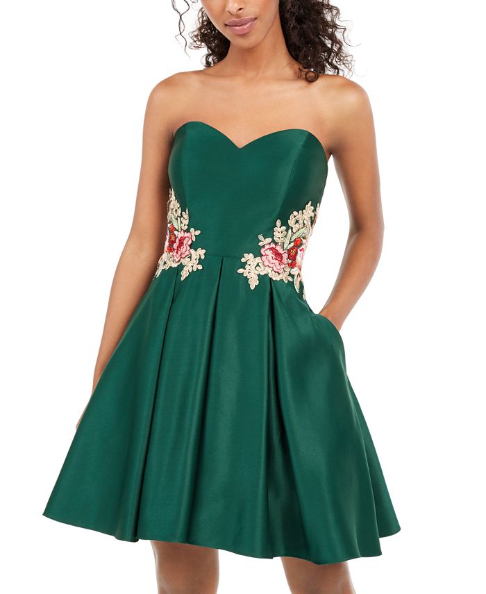 Vestido longo feminino Blondie Nites com decote coração e estampa floral, comprimento total, para festa, verde, tamanho 3