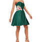 Vestido longo feminino Blondie Nites com decote coração e estampa floral, comprimento total, para festa, verde, tamanho 3