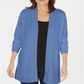 Karen Scott Cardigan Feminino Frente Aberta Azul Tamanho Pequeno