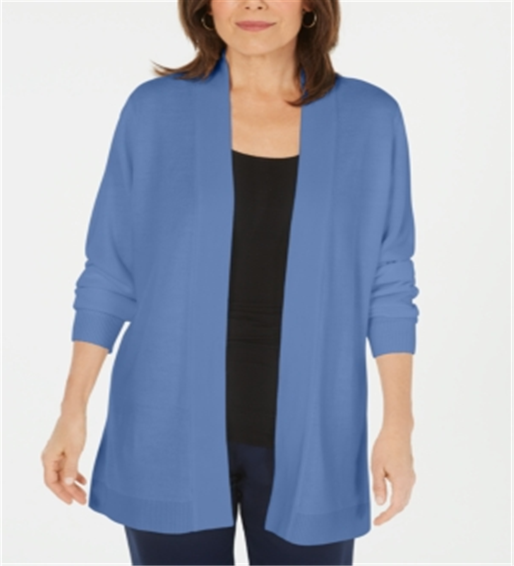 Karen Scott Cardigan Feminino Frente Aberta Azul Tamanho Pequeno