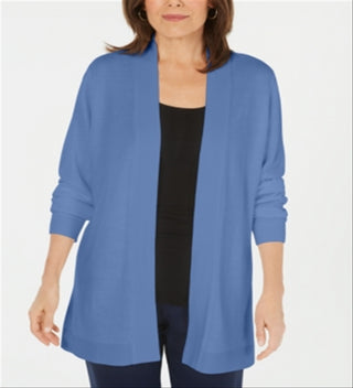 Karen Scott Cardigan Feminino Frente Aberta Azul Tamanho Pequeno