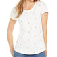 Camiseta feminina estampada com decote redondo, tamanho XX-G, branca, estilo &amp; Co