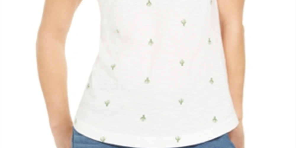 Camiseta feminina estampada com decote redondo, tamanho XX-G, branca, estilo &amp; Co