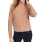 Suéter de tricô trançado feminino Kit &amp; Sky, laranja, tamanho médio