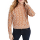 Suéter de tricô trançado feminino Kit &amp; Sky, laranja, tamanho médio