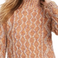 Suéter de tricô trançado feminino Kit &amp; Sky, laranja, tamanho médio