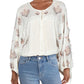 Blusa camponesa bordada Sweet Emotion da Free People para mulheres, tamanho grande, branca