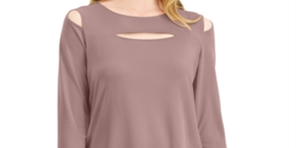 Blusa feminina Alfani com recorte frontal e ombros descobertos, tamanho XX-G