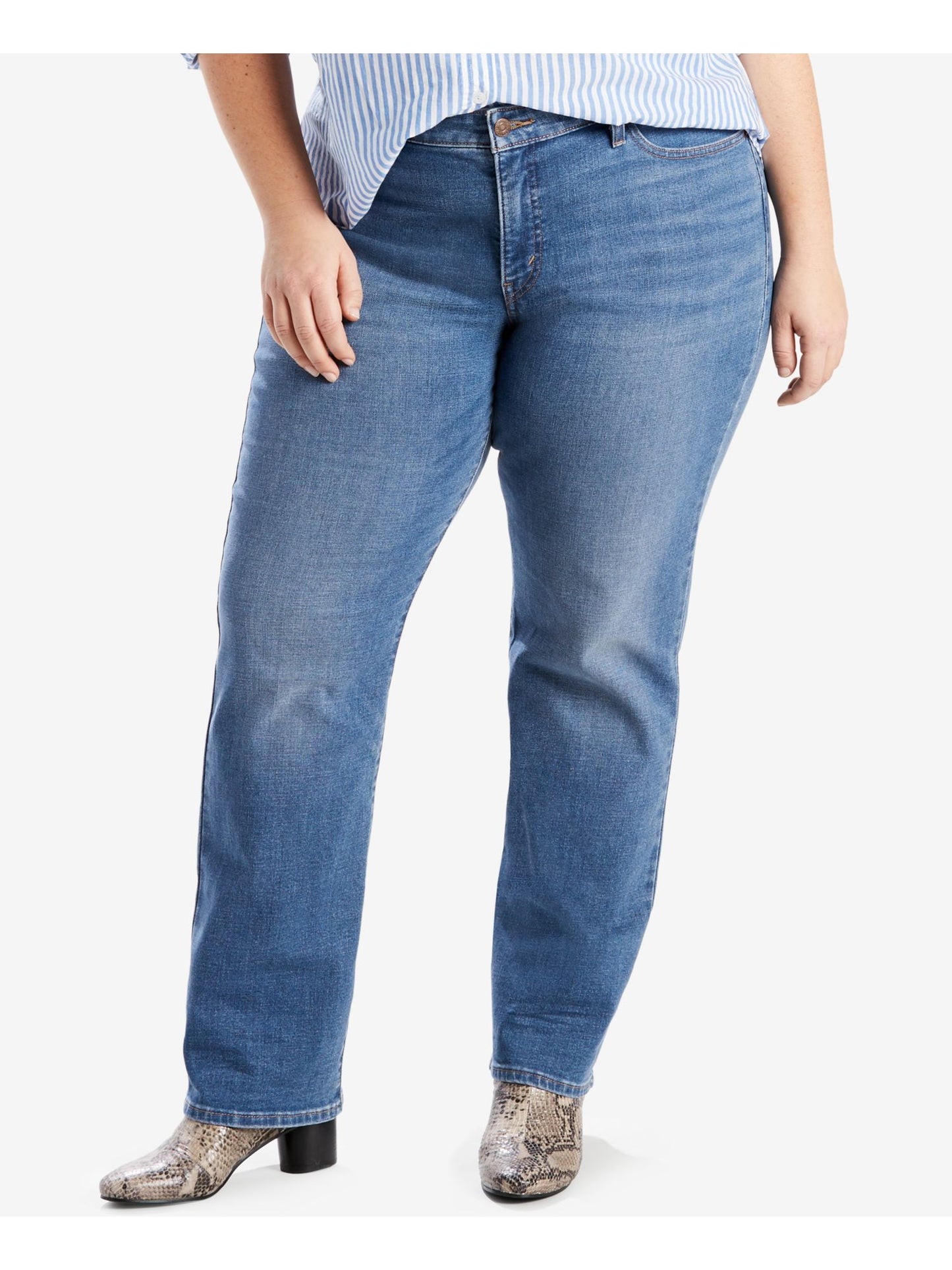 Calça jeans reta feminina Levi's azul tamanho 24W