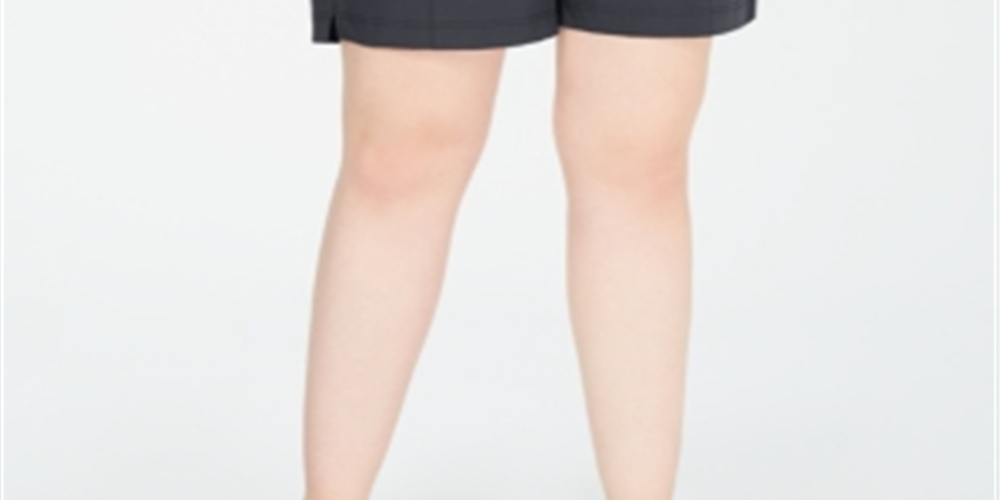 Shorts curtos femininos Ideology com bolsos e elástico, cinza, tamanho 1X