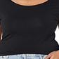 Camiseta feminina Downeast Essential Tee preta tamanho XXL