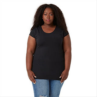 Camiseta feminina Downeast Essential Tee preta tamanho XXL