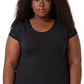 Camiseta feminina Downeast Essential Tee preta tamanho XXL