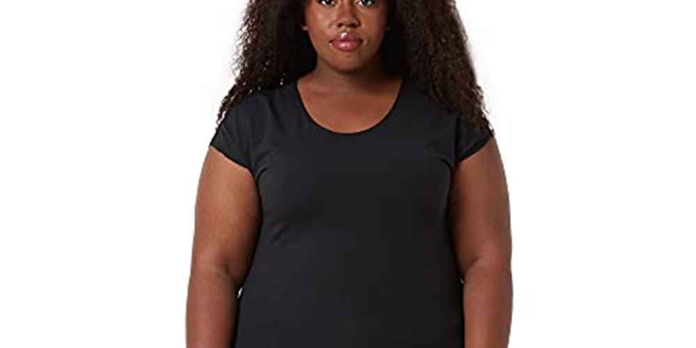 Camiseta feminina Downeast Essential Tee preta tamanho XXL