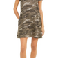 Vestido camiseta feminino de algodão com estampa camuflada Style &amp; Co, verde, tamanho X-S