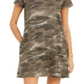 Vestido camiseta feminino de algodão com estampa camuflada Style &amp; Co, verde, tamanho X-S
