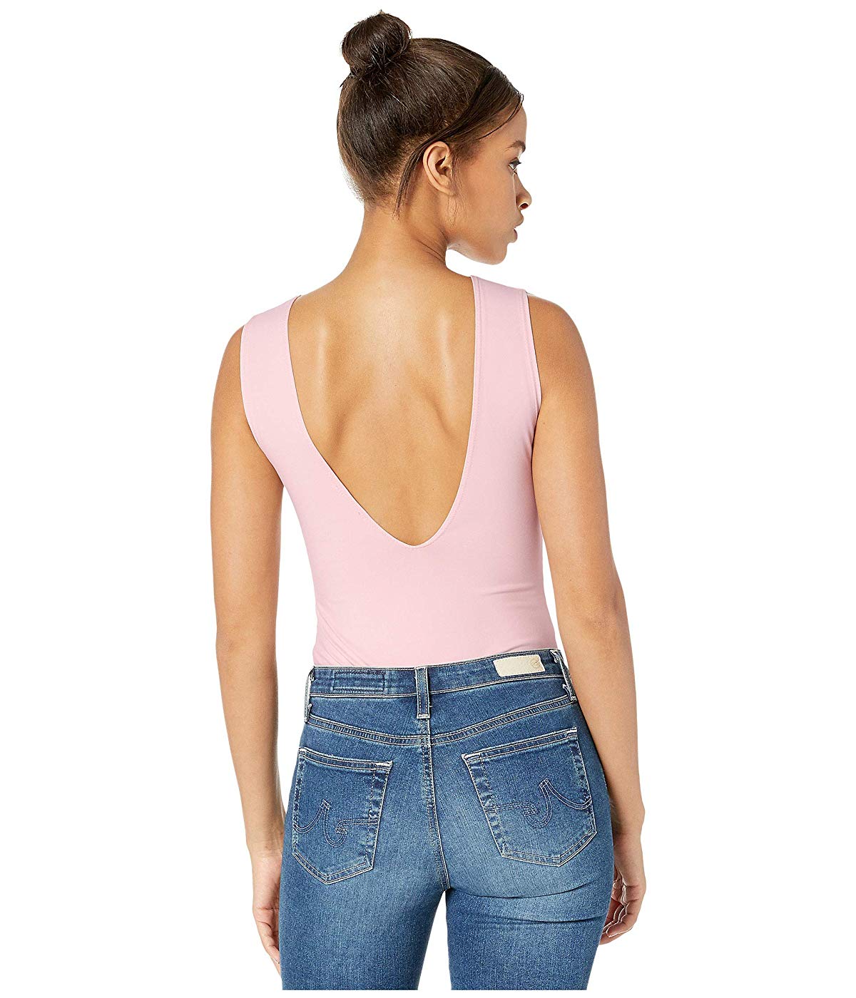 Body feminino Keep It Sleek da Free People, rosa, tamanho pequeno