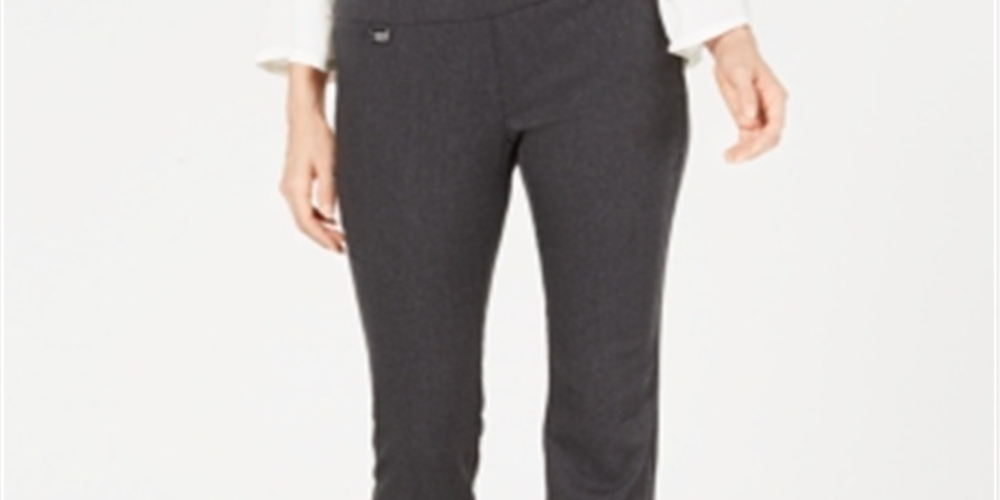 Calça skinny Alfani feminina com controle de barriga, cinza, tamanho 10