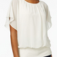 Blusa feminina manga bufante JM Collection, amarela, tamanho X-S