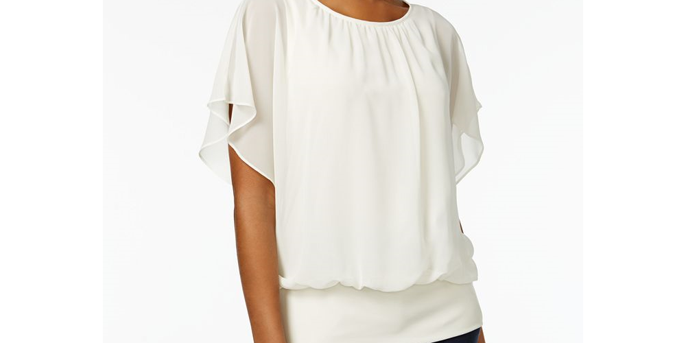 Blusa feminina manga bufante JM Collection, amarela, tamanho X-S