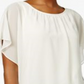 Blusa feminina manga bufante JM Collection, amarela, tamanho X-S