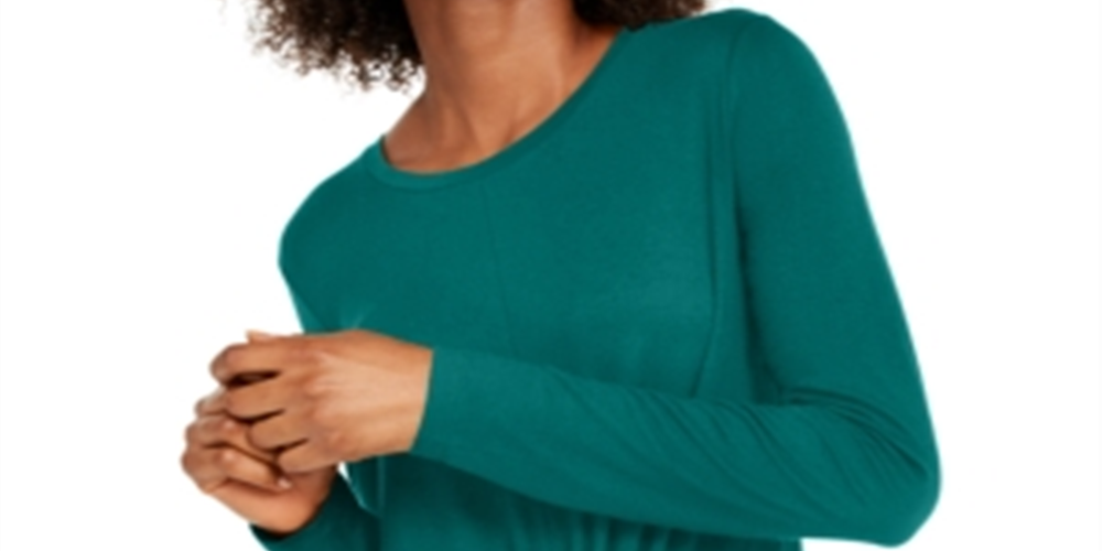 INC International Concepts Top feminino torcido verde tamanho X-S