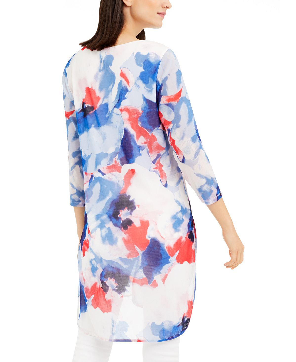 Túnica super estampada feminina Alfani azul tamanho XX-G